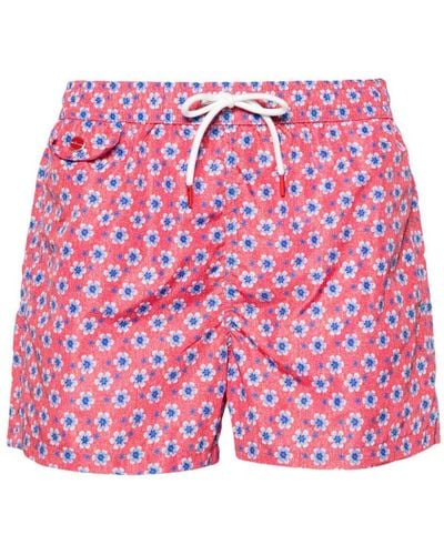 Kiton Printed Swim Shorts - Pink