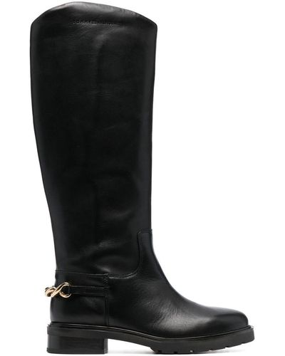Tommy Hilfiger Chain-link Detail Boots - Black