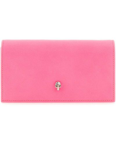 Alexander McQueen Fluo Pink Leather Wallet