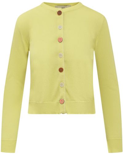 Jucca Crew Neck Cardigan - Yellow