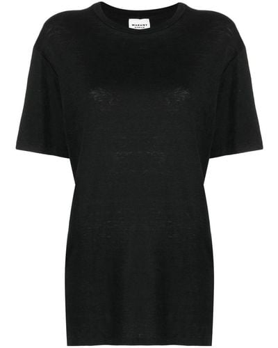 Isabel Marant Linen Crew-neck T-shirt - Black