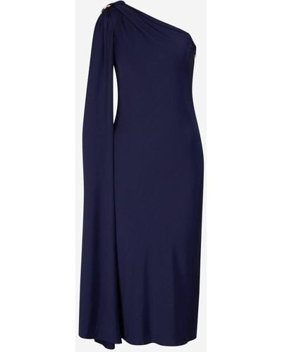 Safiyaa Asymmetrical Midi Dress - Blue