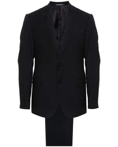 Emporio Armani Wool Single-Breasted Suit - Blue