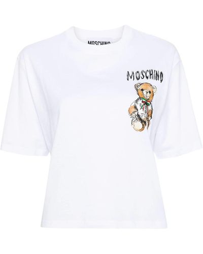 Moschino T-Shirt With Teddy Bear Print - White