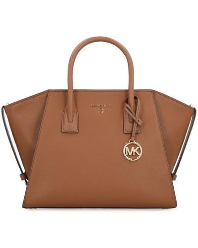 MICHAEL Michael Kors Avril Leather Handbag - Brown