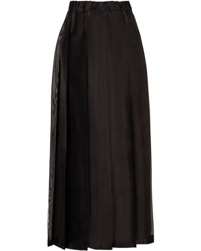 Fabiana Filippi Silk Midi Skirt - Black
