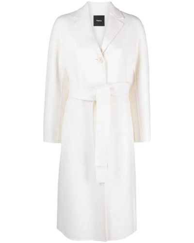 Theory Single Breasted Coat Clothing - White