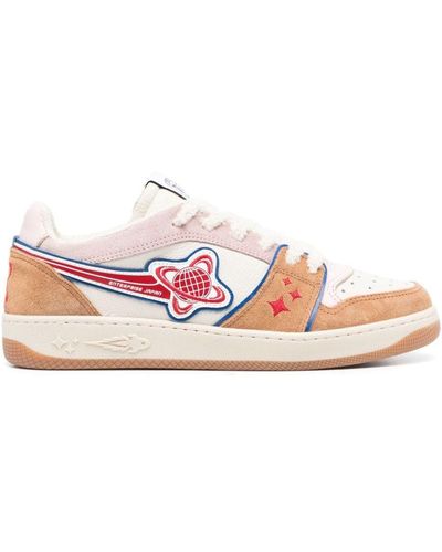 ENTERPRISE JAPAN Egg Planet Lace-up Leather Sneakers - Pink