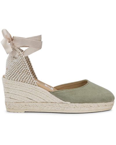 Manebí Hamptons Suede Wedge With Lace - Metallic