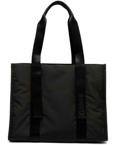 Ganni Medium Tech Tote Bag - Black