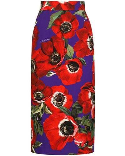 Dolce & Gabbana Pencil Skirt - Red