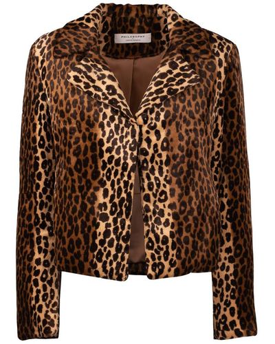 Philosophy Di Lorenzo Serafini Spotted Patterned Jacket - Brown
