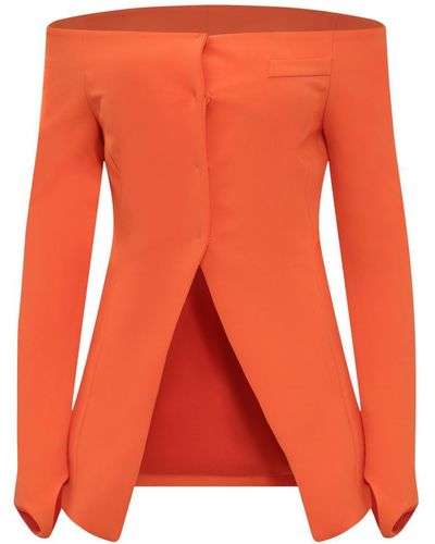 ALESSANDRO VIGILANTE Blazer With Bare Shoulders - Orange
