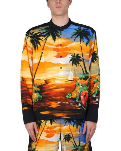 Dolce & Gabbana Hawaii Print Shirt - Orange