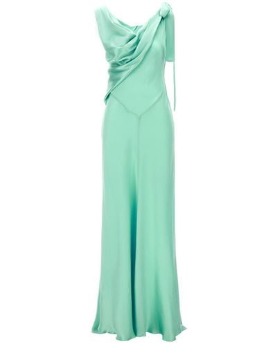 Alberta Ferretti Draped Long Dress Dresses - Green