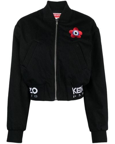 KENZO Target Boke Flower Zip-up Bomber Jacket - Black