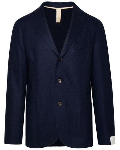 Eleventy Blue Wool Blazer Jacket