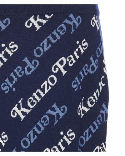 KENZO All Over Logo Skirt Skirts - Blue