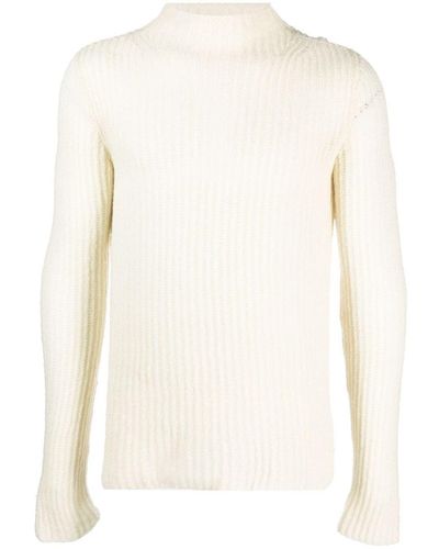 Dries Van Noten Slim-fit Pullover In Wool - White