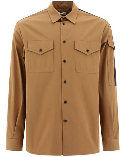 Alexander McQueen Overshirt Jacket With Logo Detail - Brown