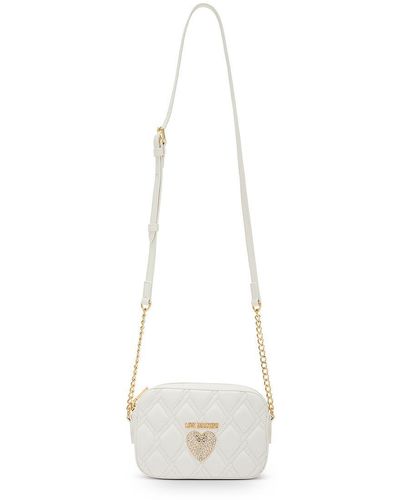 Love Moschino Synthetic Leather Quilted Shoulder Bag - White