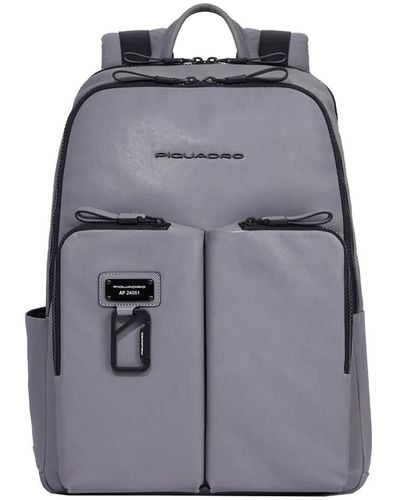 Piquadro Computer And Ipad Backpack Bags - Gray