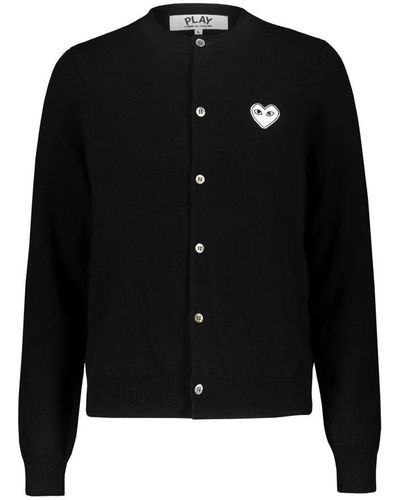 COMME DES GARÇONS PLAY Black Cardigan With White Heart Clothing