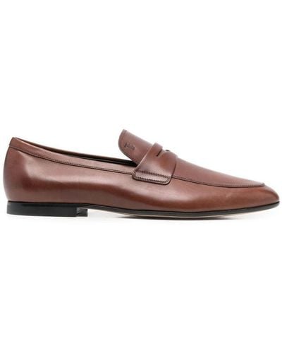 Tod's Penny-strap Leather Loafers - Brown