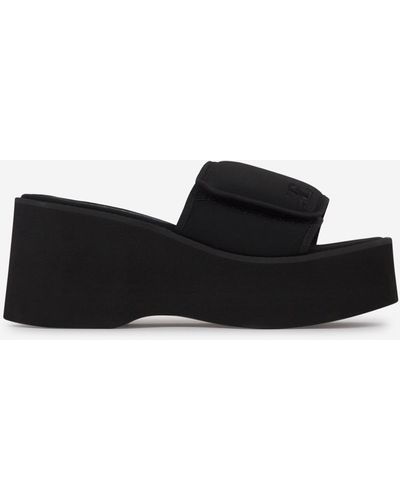 Courreges Scuba Wave Slip-On Sandals - Black