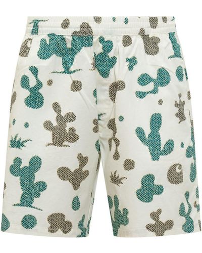Carhartt Shorts With Cactus Print - Green