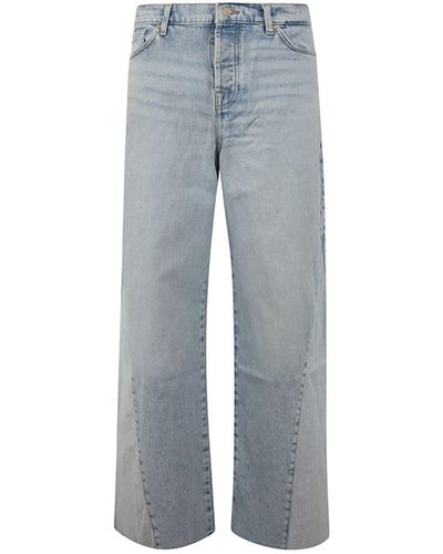 7 For All Mankind Zoey Mid Summer With Panel Jeans Clothing - Blue