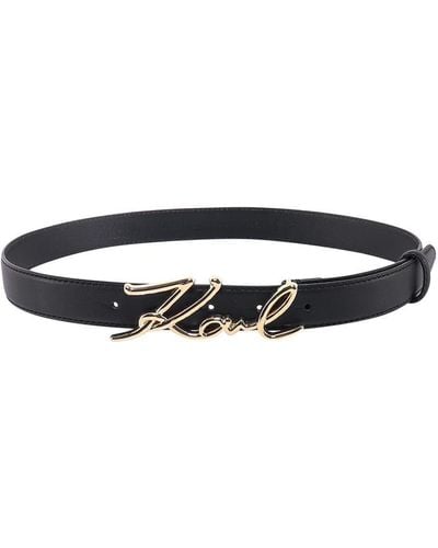 Karl Lagerfeld Leather Belts E Braces - Black