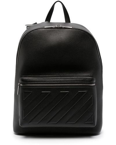 NWT OFF-WHITE C/O VIRGIL ABLOH Black Leather Logo Backpack Size OS $2300