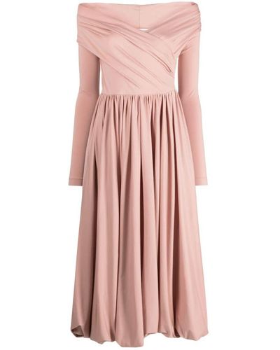 Philosophy Di Lorenzo Serafini Off-the-shoulder Cotton Midi Dress - Pink
