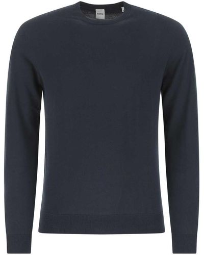 Aspesi Dark Cotton Jumper - Blue