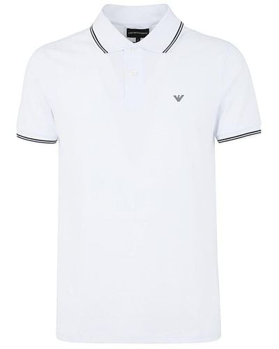 Emporio Armani Short Sleeves Polo Shirt With Stripes On Neck Clothing - White