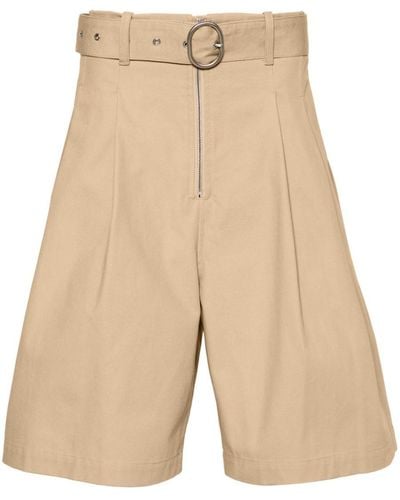 Jil Sander Cotton Shorts - Natural