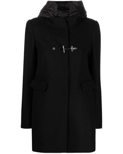 Fay Toggle-fastening Hooded Coat - Black