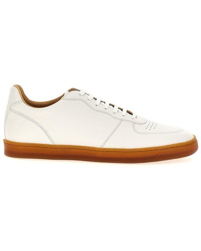 Brunello Cucinelli Leather Pebbled Sneakers - White