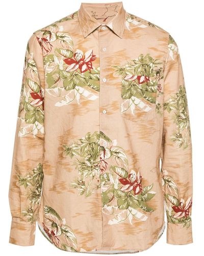 Aspesi Floral-print Shirt - Natural