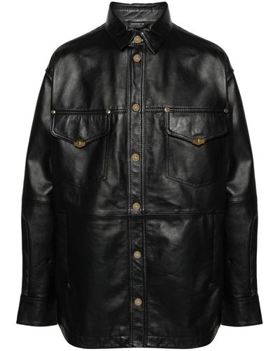 Versace Jeans Couture Shirt-Jacket Leather Jacket - Black