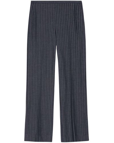Ganni Striped Straight Pants - Blue