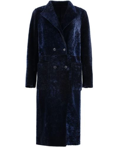Salvatore Santoro Lamb Fur Coat - Blue