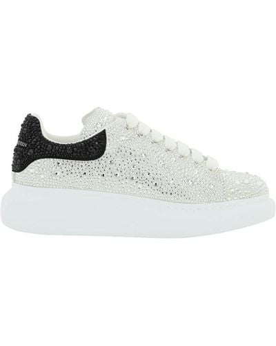 Alexander McQueen Oversized Sneakers With Crystals - White