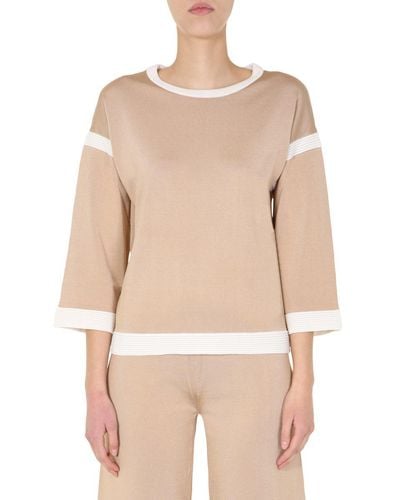 Boutique Moschino Round Neck Sweater - Natural