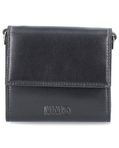 MM6 by Maison Martin Margiela Shoulder Leather Wallet - Black