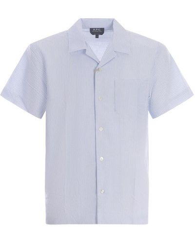 A.P.C. Shirts White - Blue