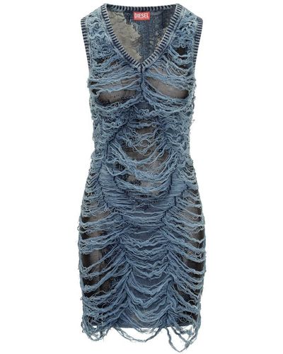 DIESEL Dress With Destroyed Effect - Blue