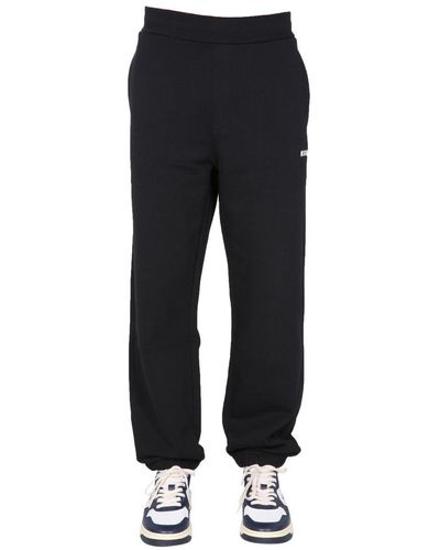 MSGM JOGGING Trousers With Lettering Logo - Black
