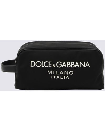 Dolce & Gabbana Canvas And Leather Pouch Bag - Black